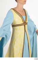  Photos Woman in Historical Dress 13 15th century Medieval clothing blue Yellow and Dress upper body 0002.jpg